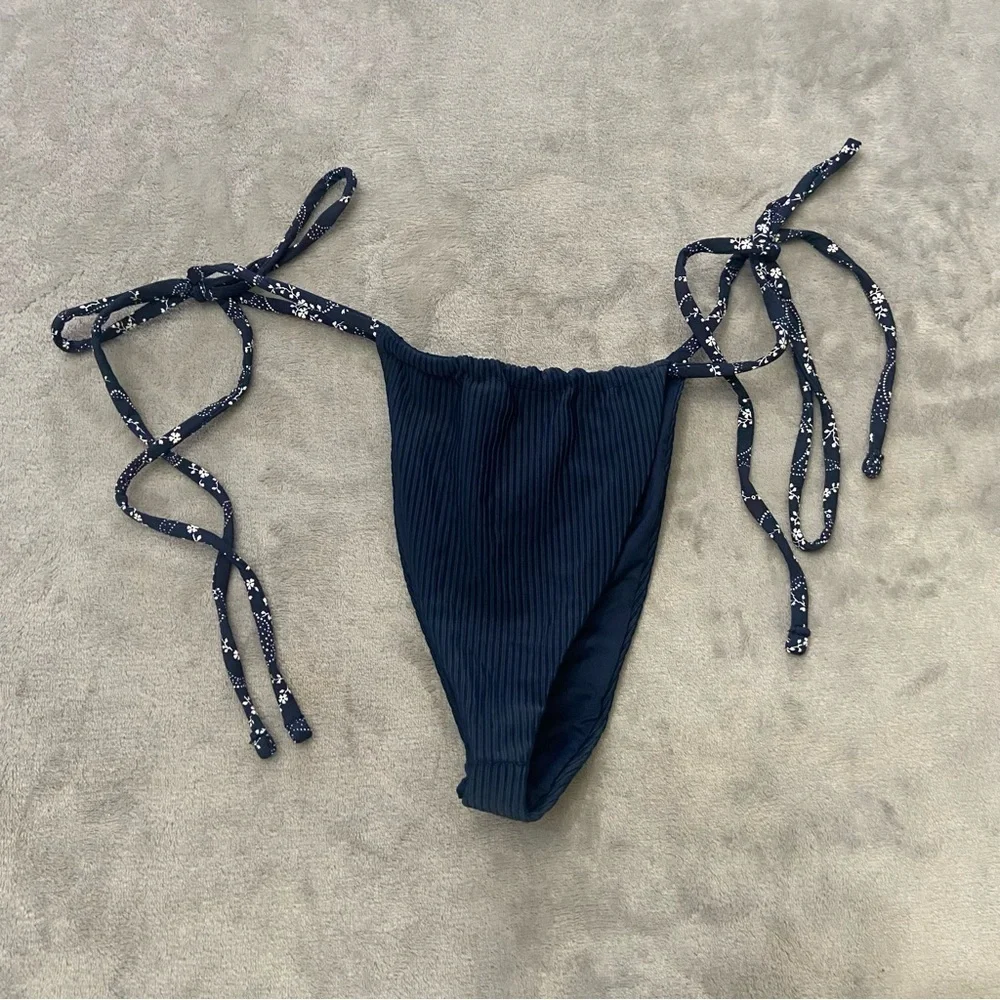 New! Frankie’s Bikini’s Tia ribbed thong string bikini bottom 24129